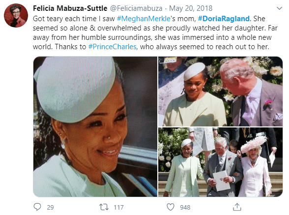 Doria Ragland at the wedding