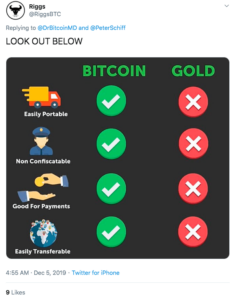 a screenshot of the bitcoin app on twitter