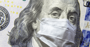 a dollar with a mask on