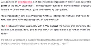 a screenshot of a text description for a website