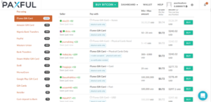 a screen shot of a paxful page