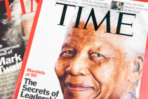 a close up of a magazine