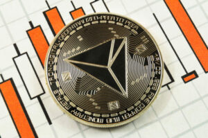 a close up of a coin on a table