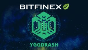 a blue and green background with the words bitfinex on it
