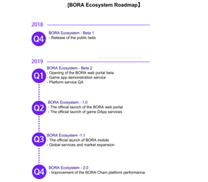 a line of text describing the evolution of the bora ecosytem roadmap