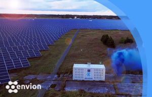 an aerial view of a solar power plant