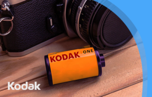 a camera with a kodak battery attached to it