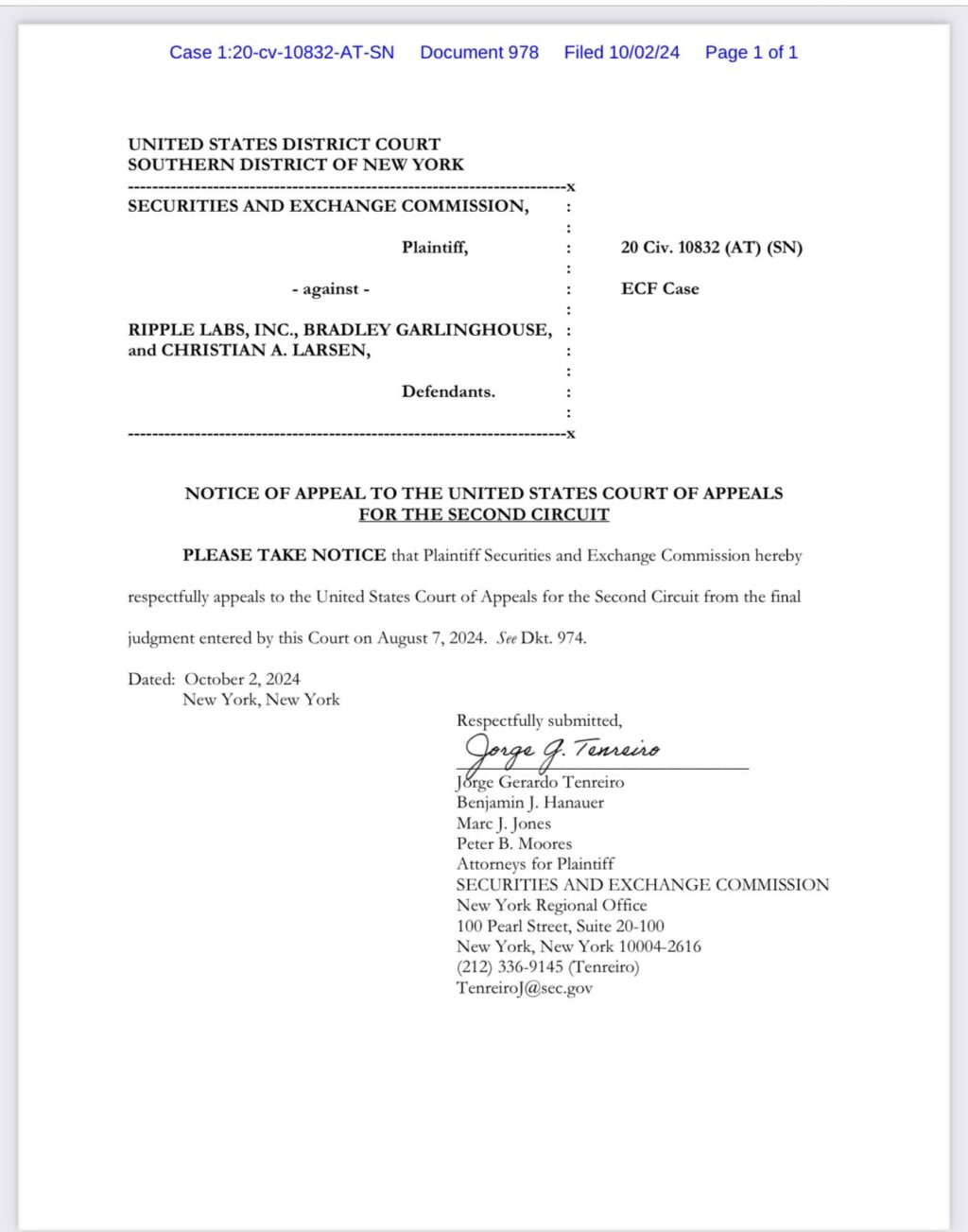 Ripple Vs Sec Lawsuit Decision Sec Filed Opening Brief But Add Nothing New