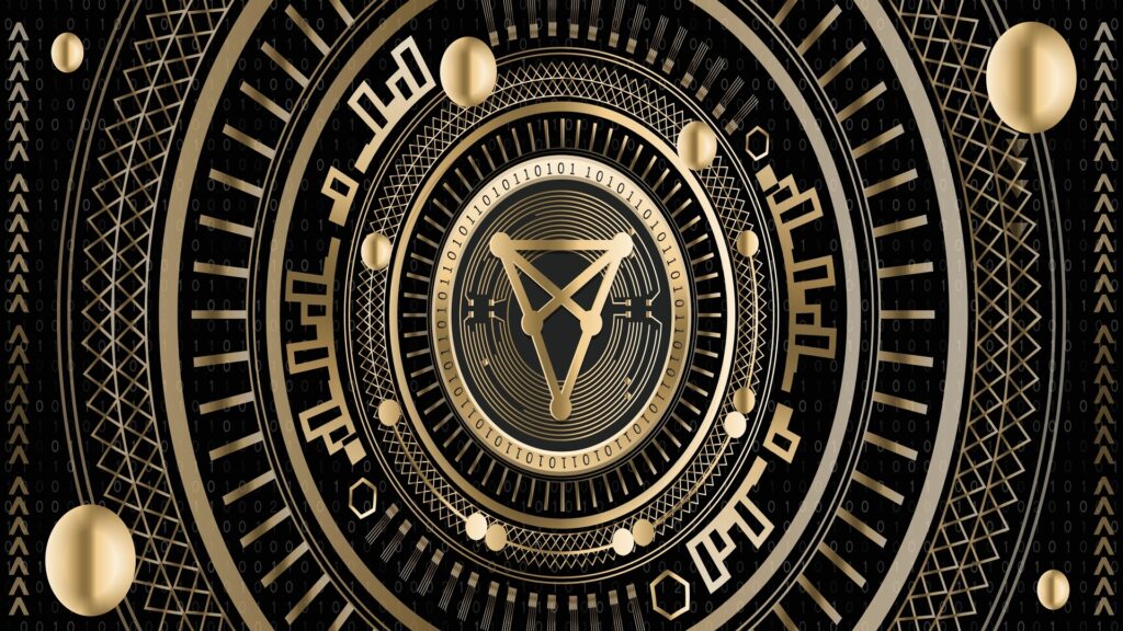 the chz coin on a black background