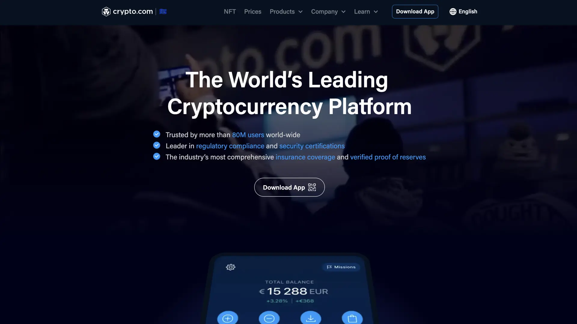 Crypto.com homepage