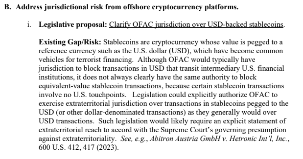 The U.S Treasury has outlined ambitious plans to regulate all U.S dollar-pegged stablecoins.