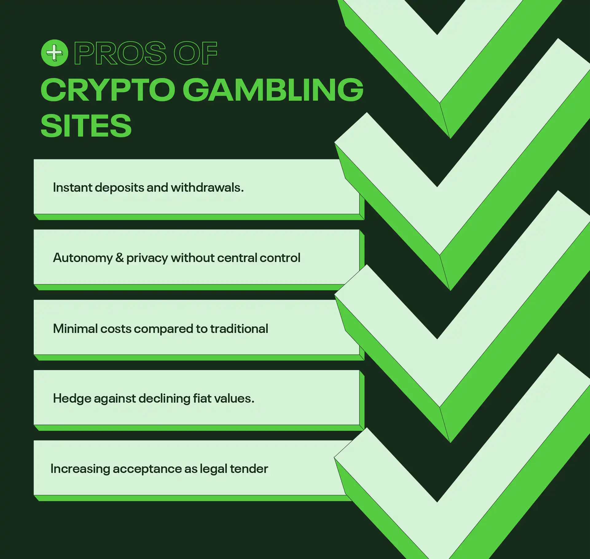 Pros of crypto gambling sites