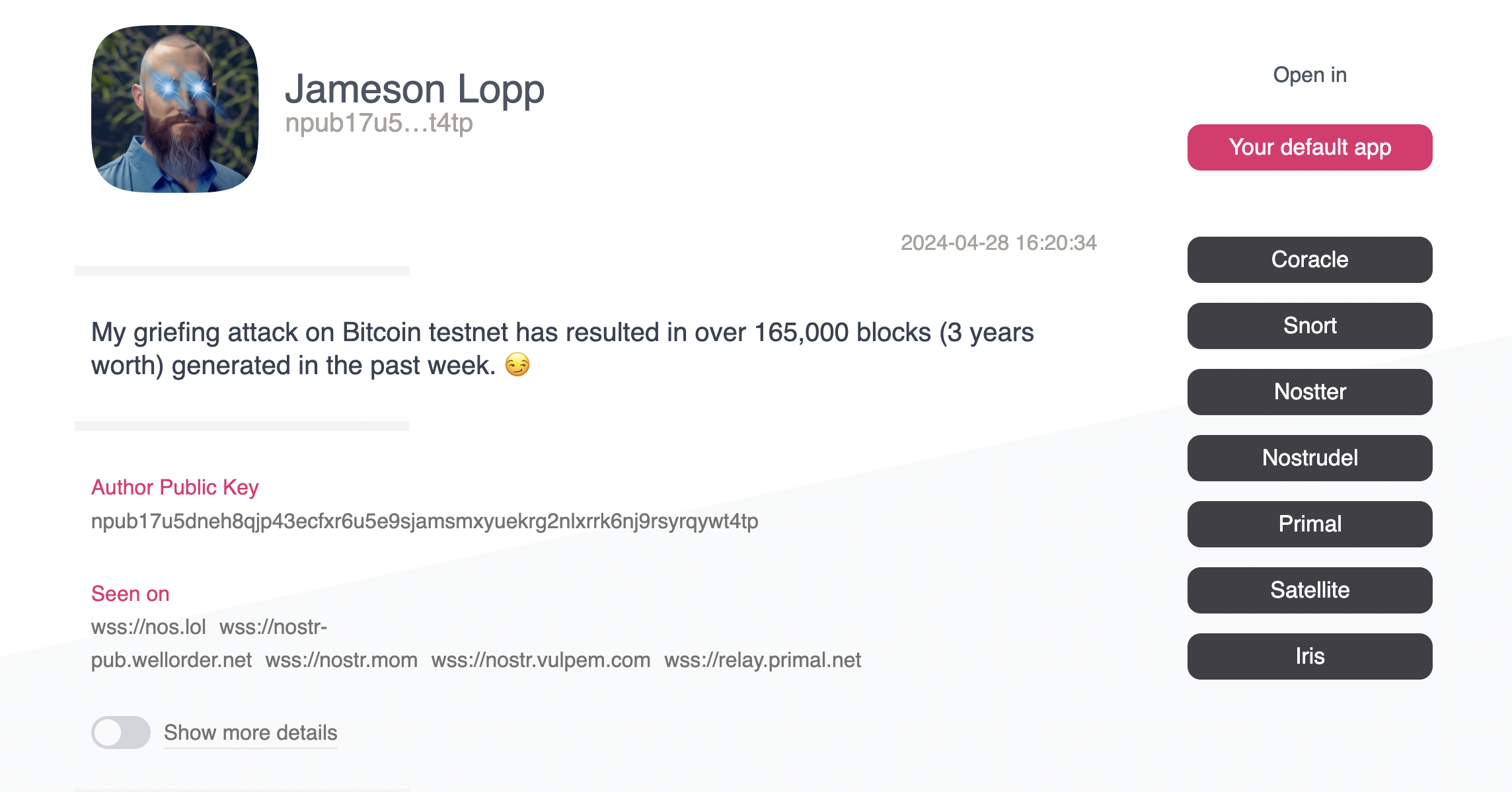 Lopp testnet