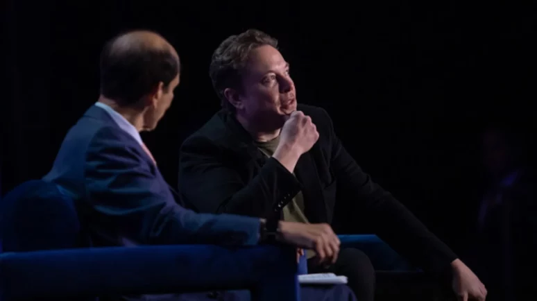 Elon Musk in a conference.