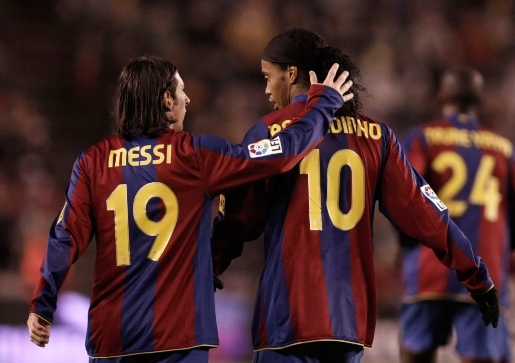 Lionel Messi and Ronaldinho