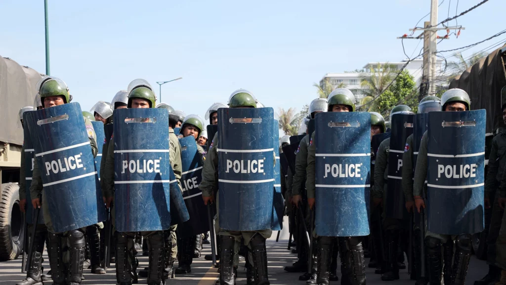 Cambodia police crackdown.