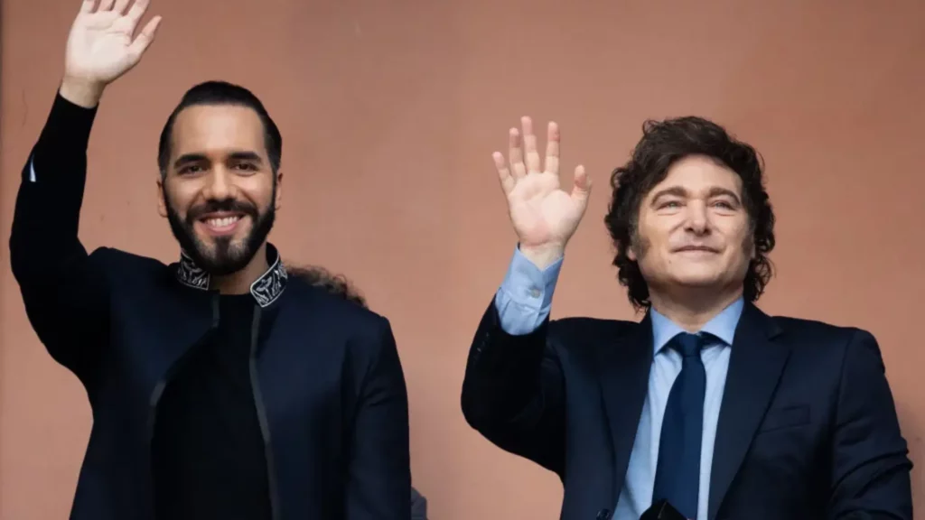 President of Argentina Javier Milei and President of El Salvador Nayib Bukele