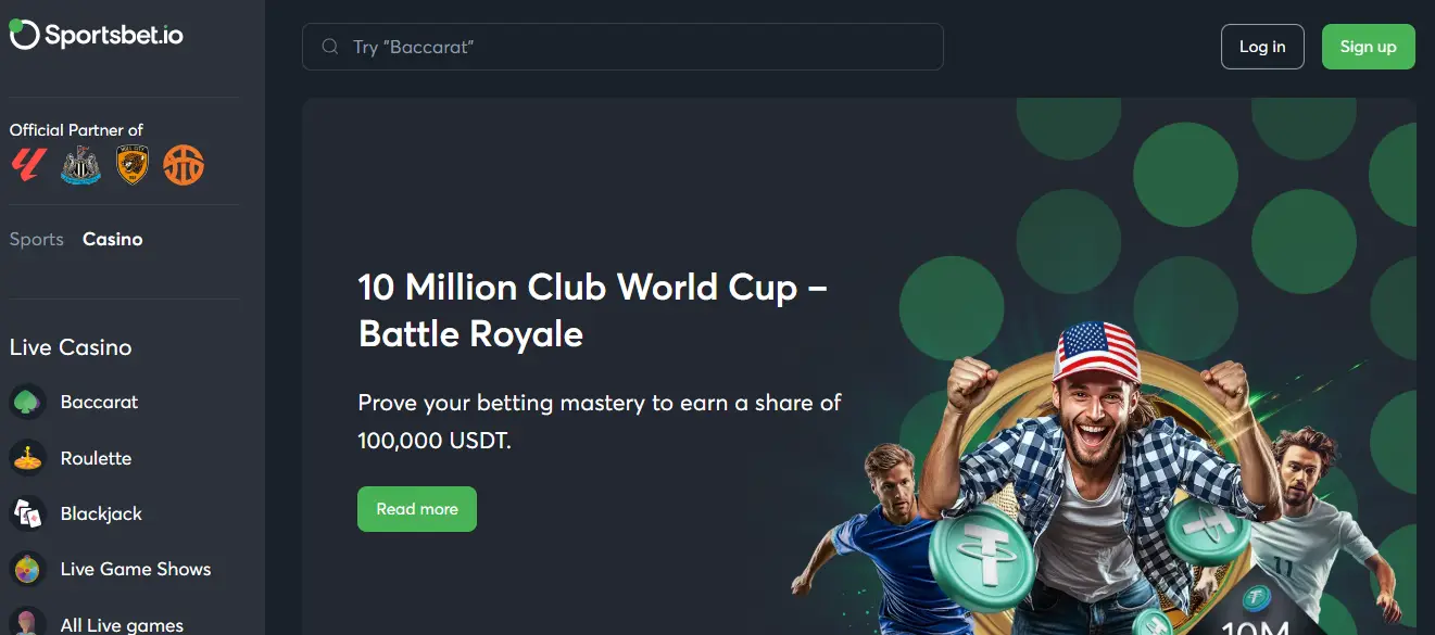CCN.com screenshot of sportsbet.io homepage
