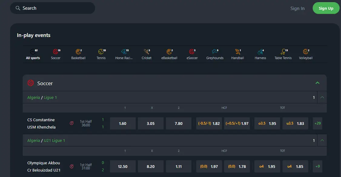 CCN.com screenshot of sportsbet.io sports betting section