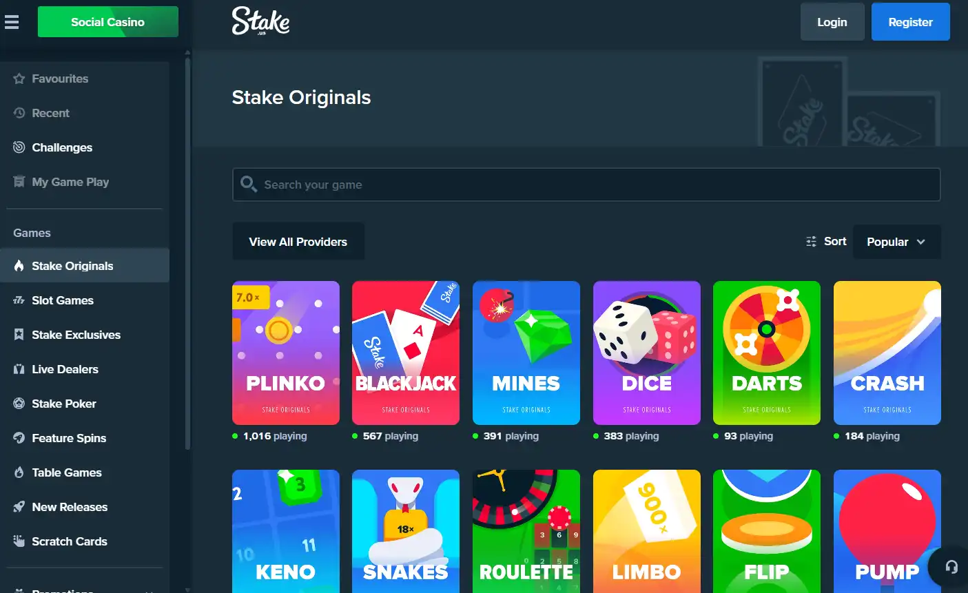 CCN.com screenshot of stake.us original games