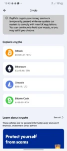 Paying with crypto and PayPal in the UK | Source PayPal