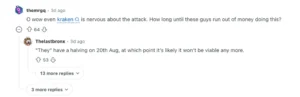 Discussion about Monero and Kraken | Source: Reddit.
