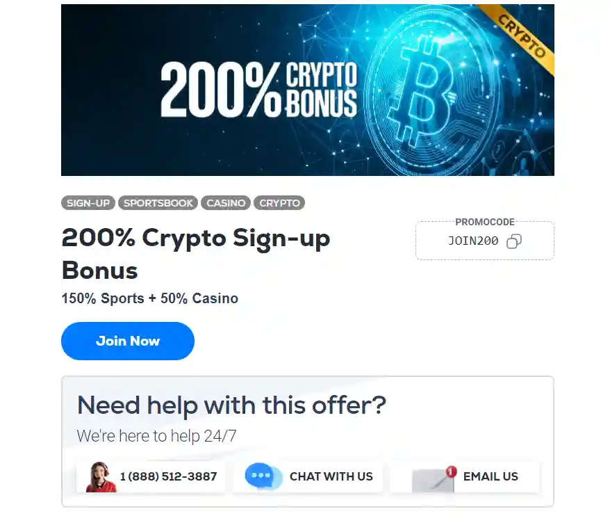 CCN.com screenshot of BetUS crypto bonus