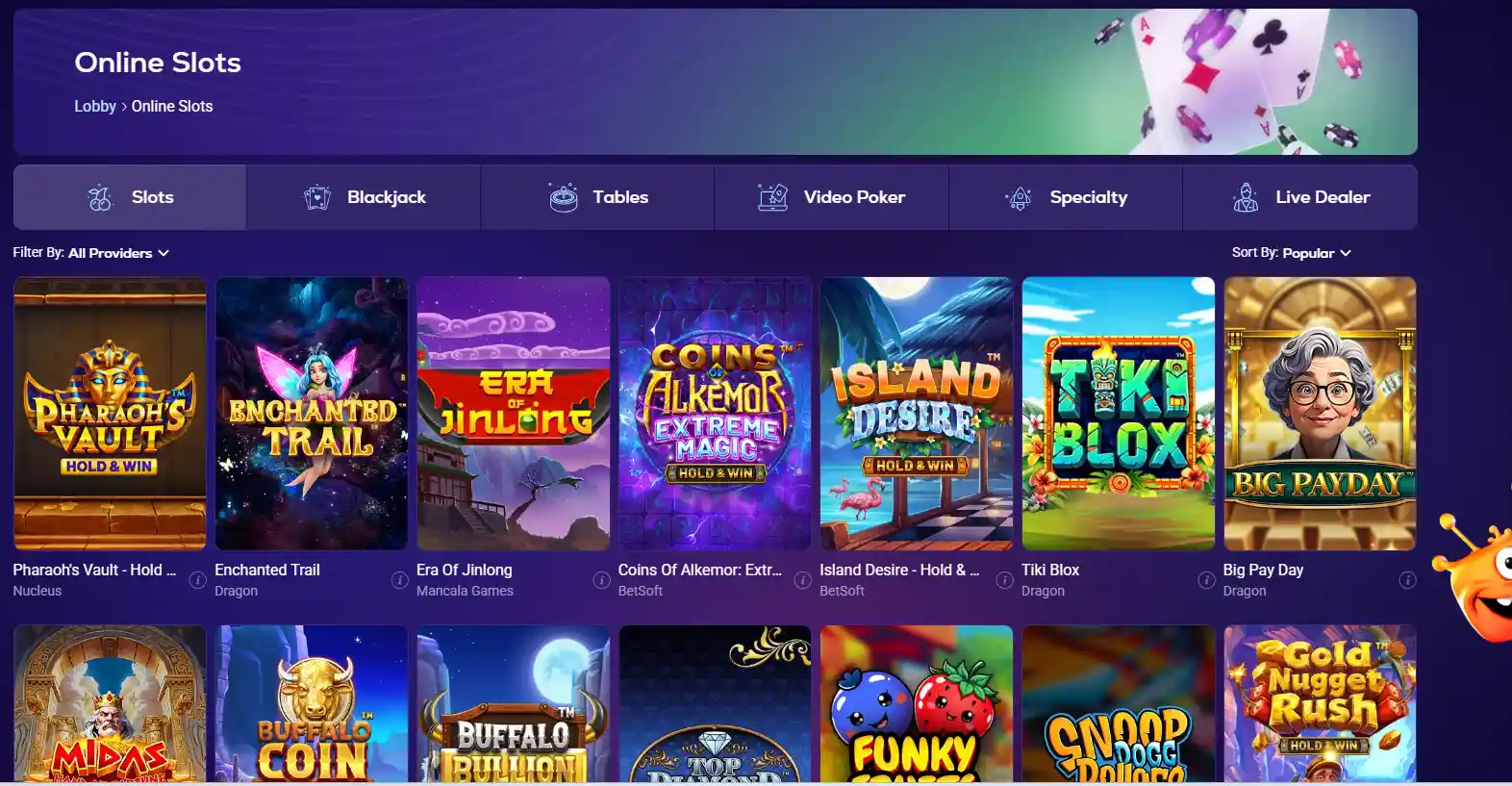 CCN.com screenshot of BetUS slots