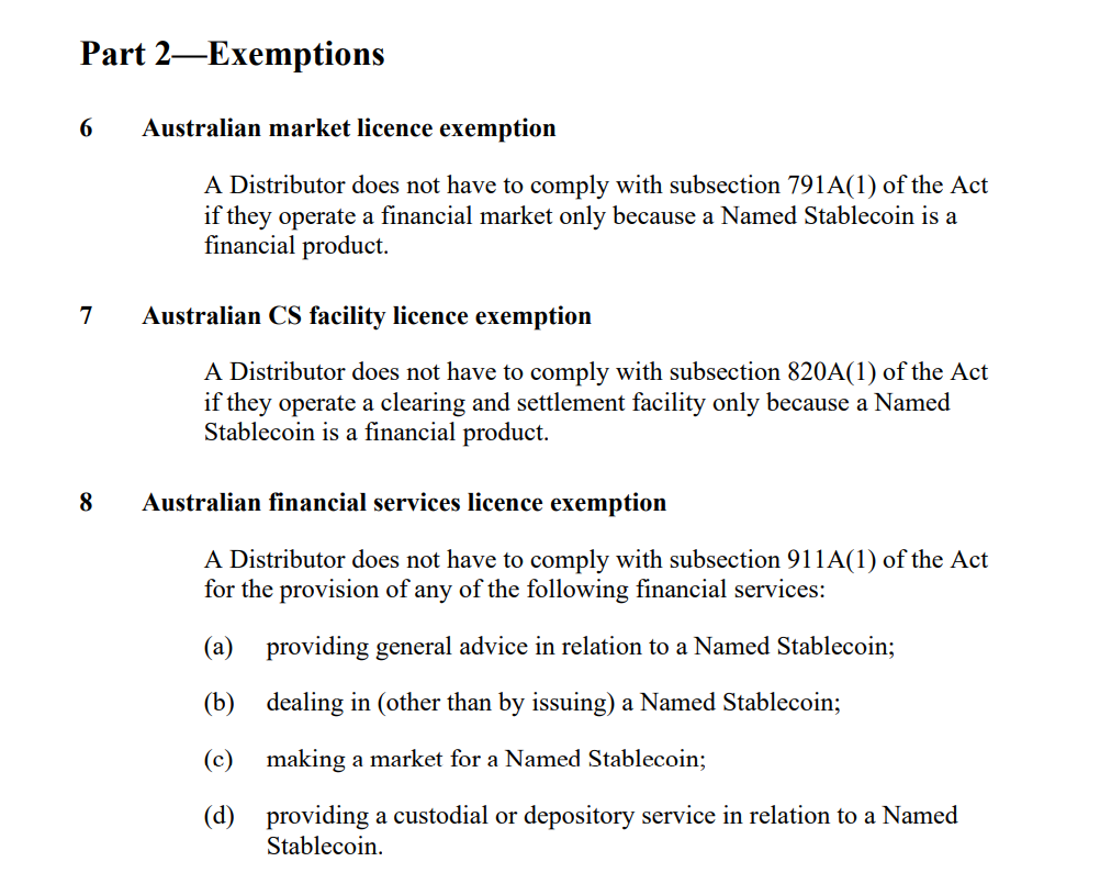 ASIC Corporations (Stablecoin Distribution Exemption) Instrument 2025/631