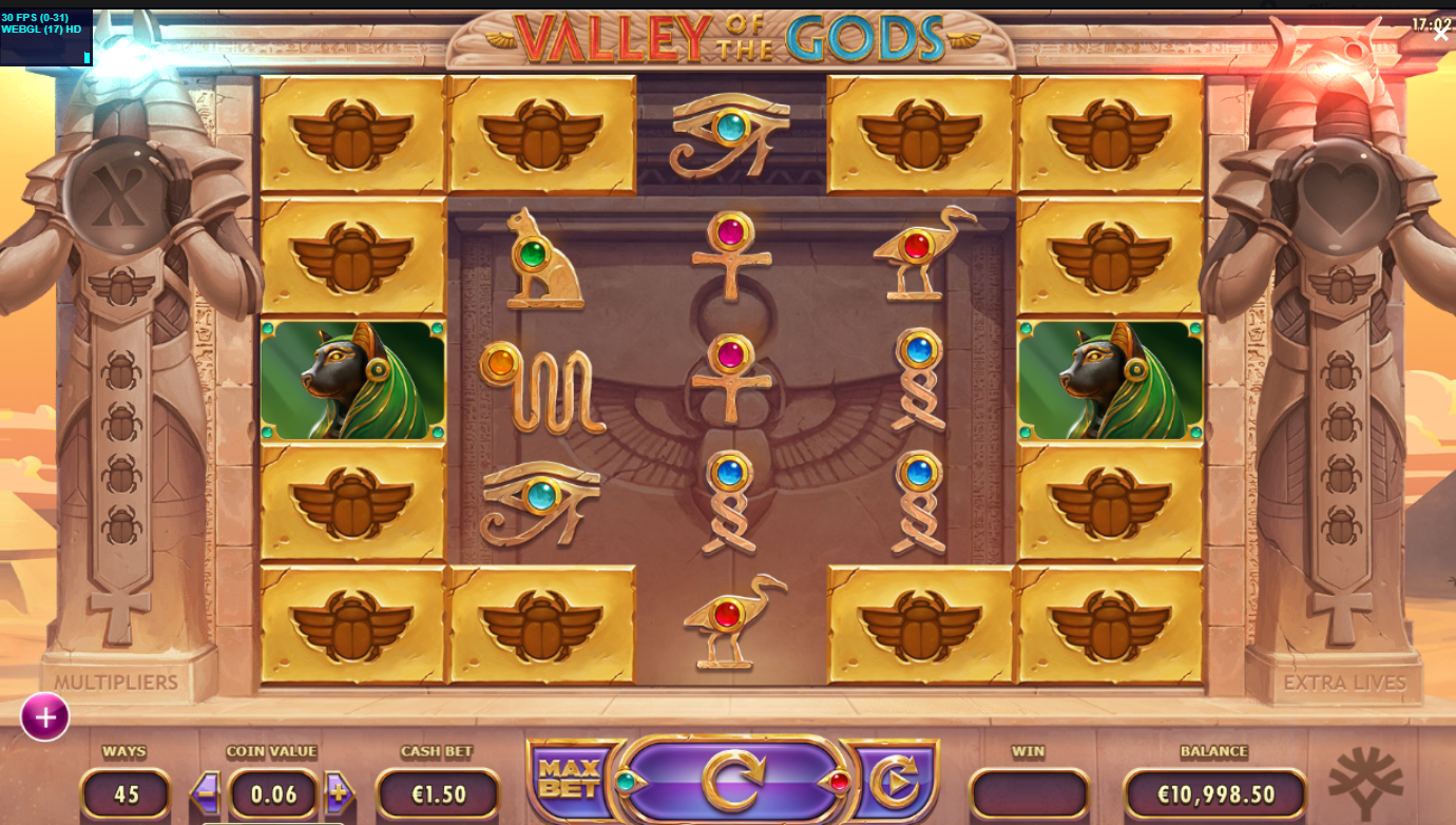 CCN.com screenshot of Valley of the Gods slot by Yggdrasil
