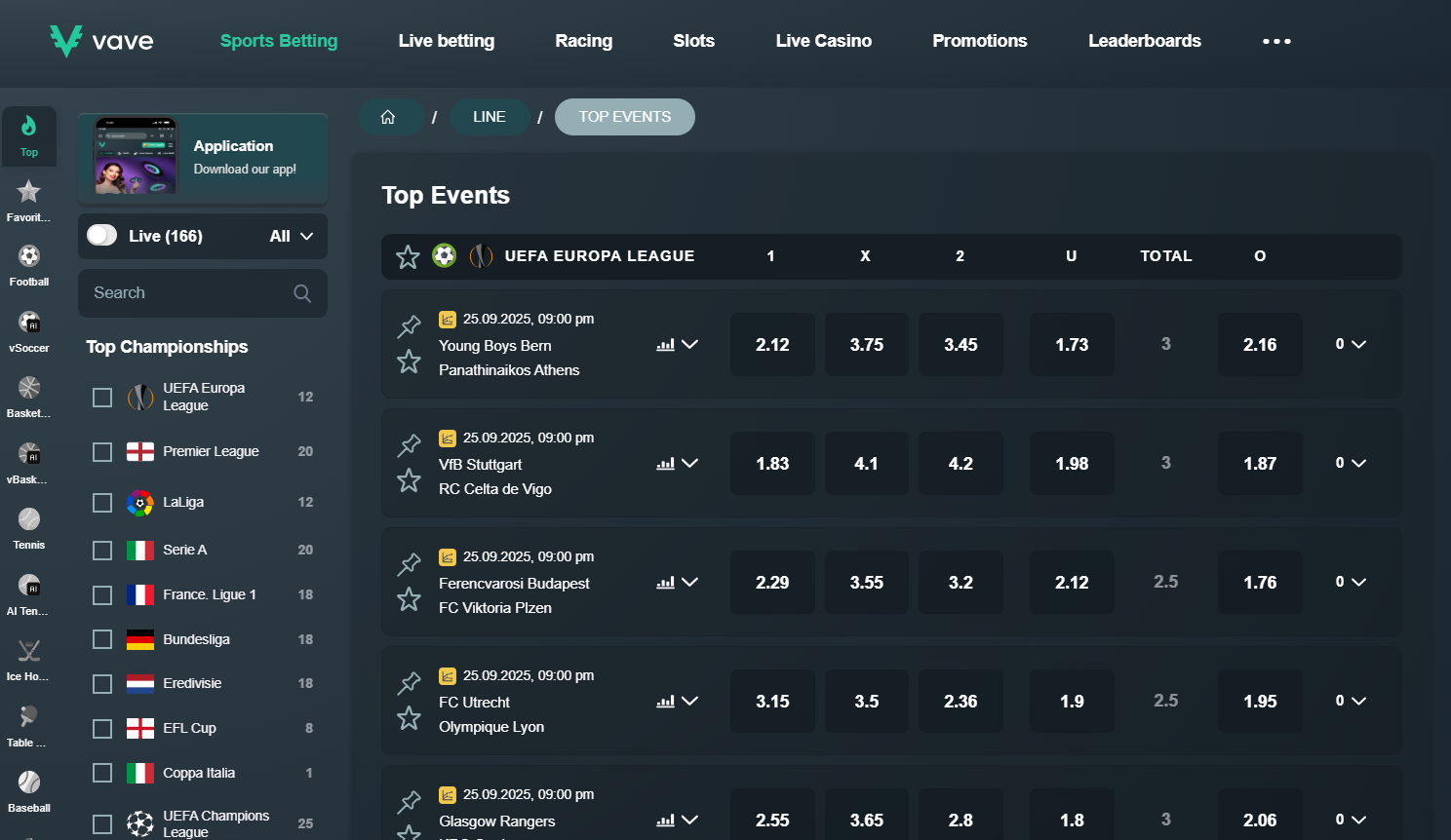 CCN.com screenshot of Vave sports betting