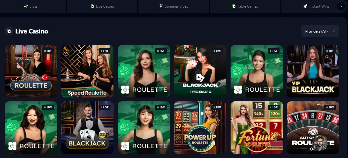 CCN.com screenshot of bets.io live games section
