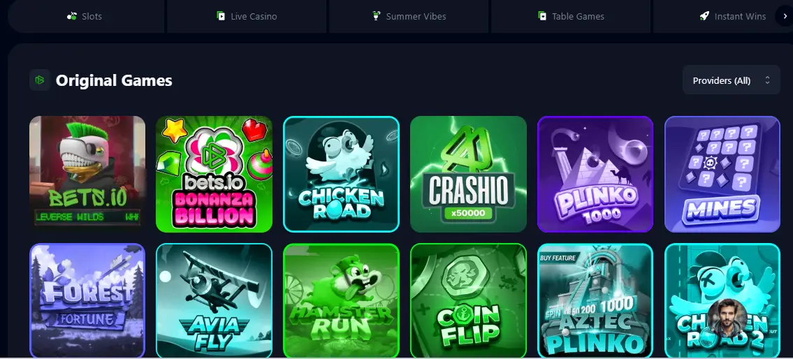 CCN.com screenshot of Bets.io Originals