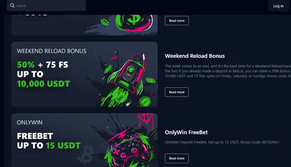 CCN.com screenshot of Bets.io promotions