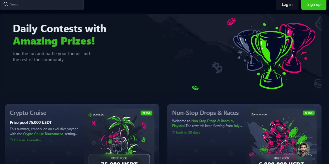 CCN.com screenshot of bets.io slots tournaments