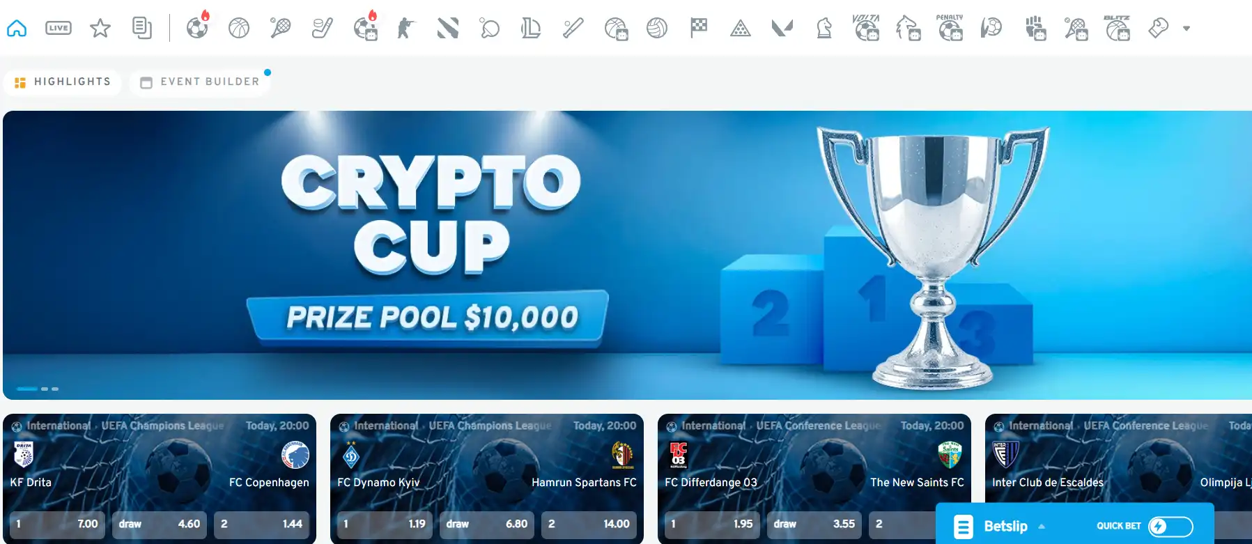 CCN.com screenshot of cryptorino sports betting section