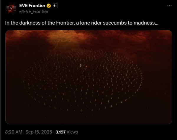 An Eve Frontier player stuck drifting in space.