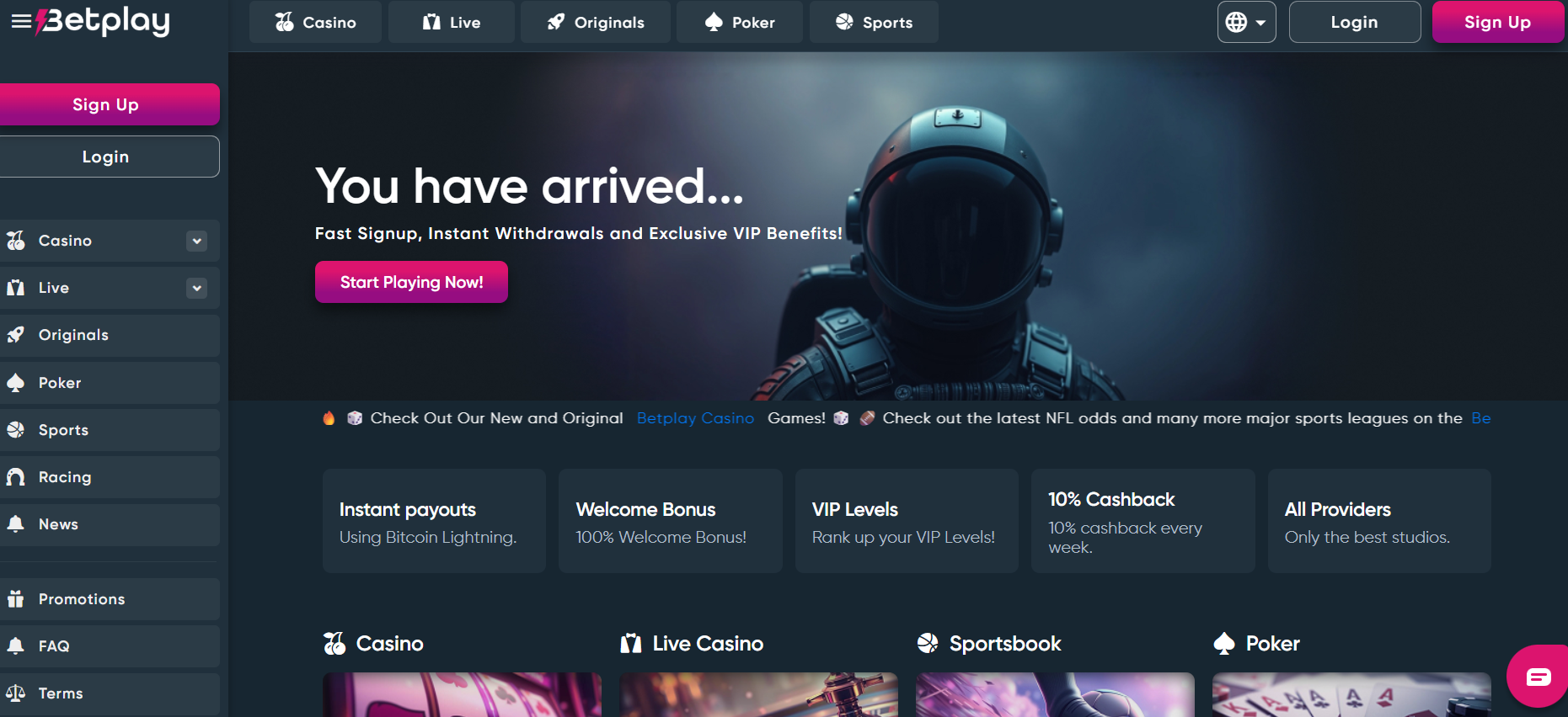 CCN.com screenshot of betplay homepage