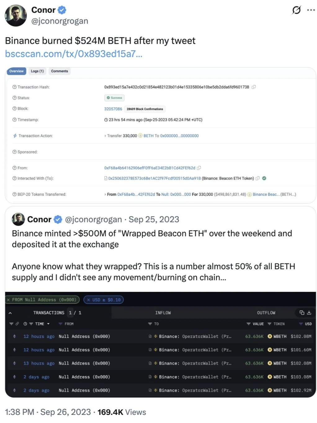 Mistake on Binance | Source: X