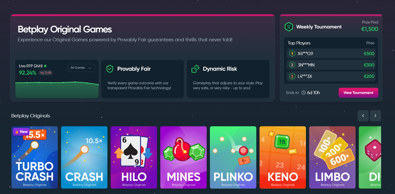 CCN.com screenshot of betplay original games