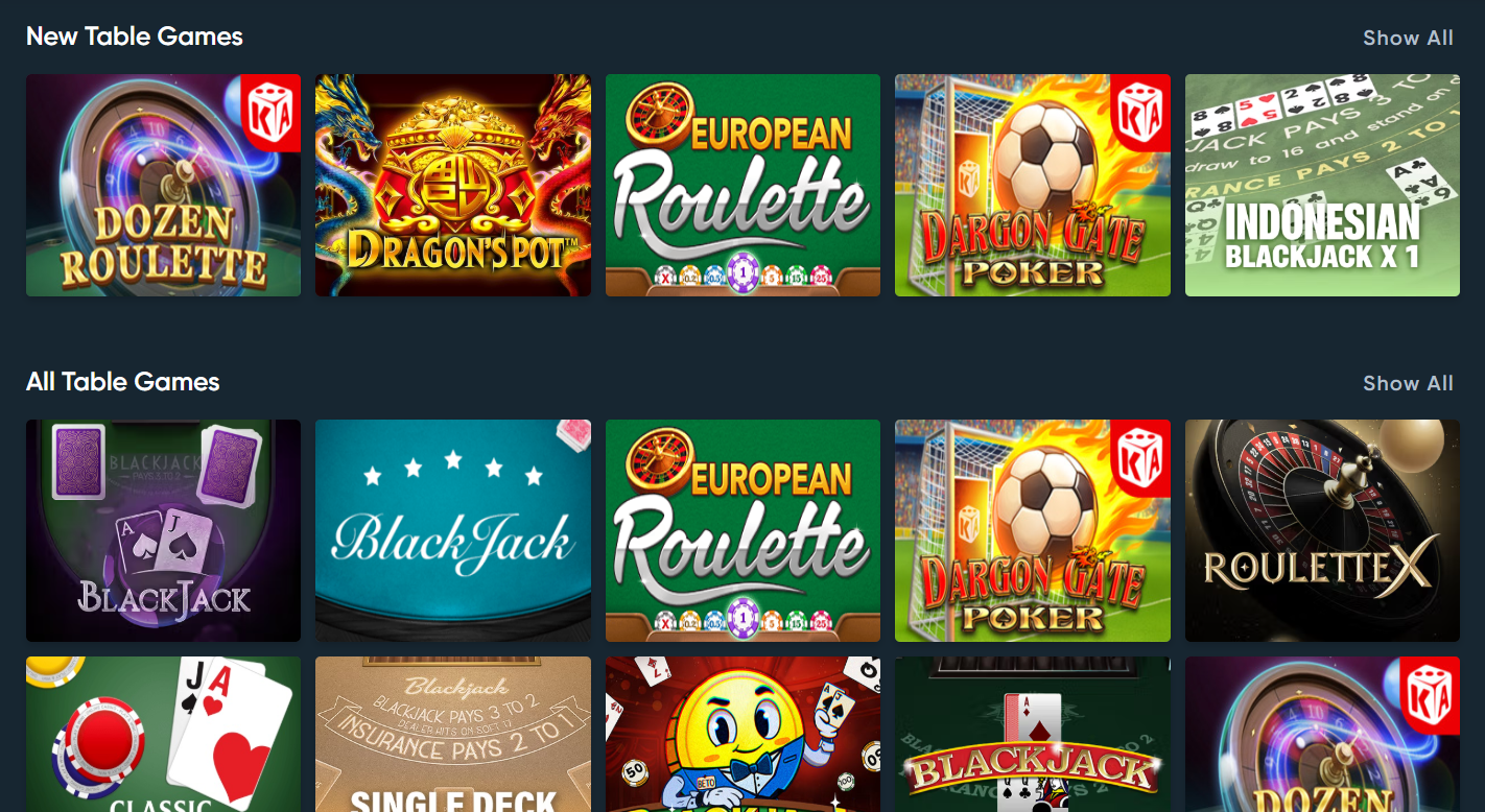 CCN.com screenshot of betplay table games