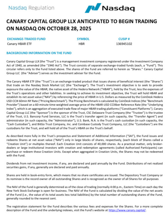 Nasdaq announcement