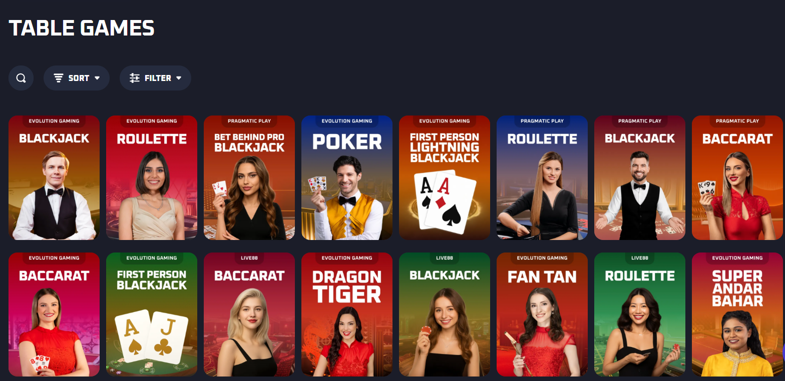 CCN.com screenshot of Thrill casino table games