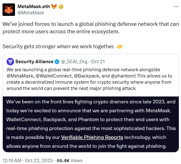 MetaMask announcement