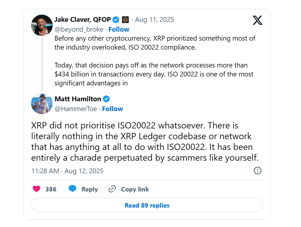 XRP did not prioritize ISO20022