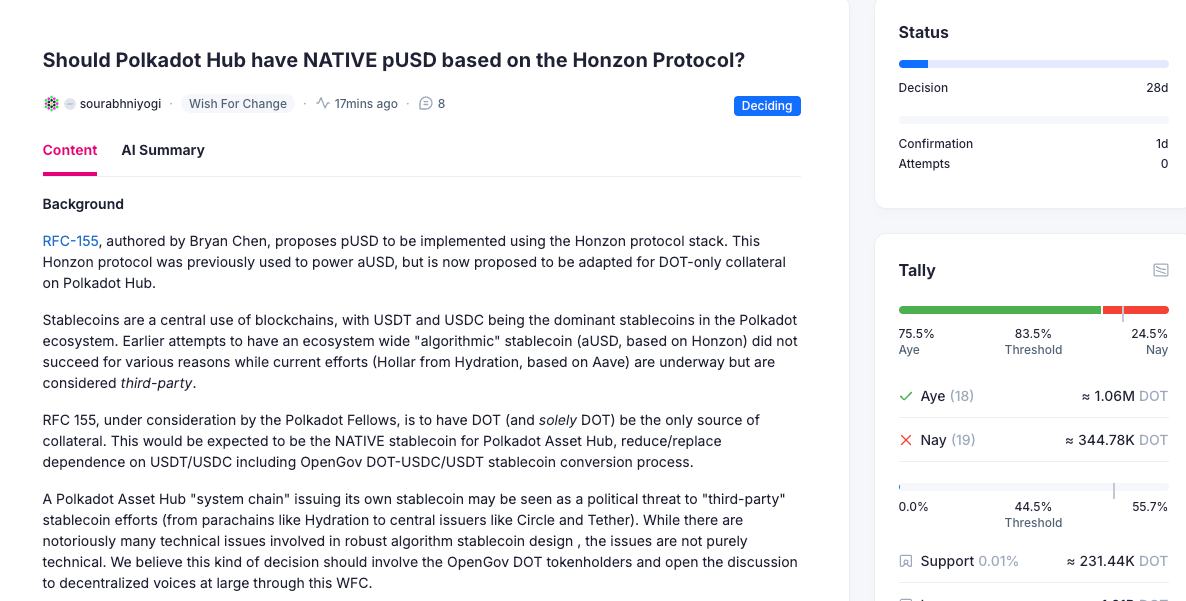 Polkadot Hub pUSD Honzon Protocol
