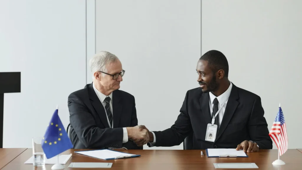two men shaking hands