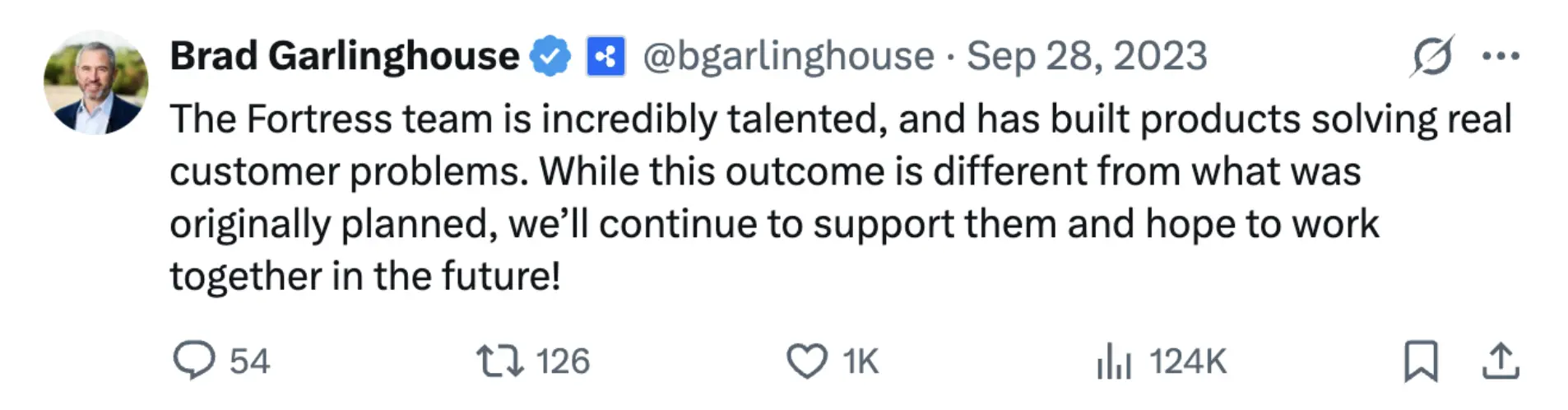 Brad Garlinghouse statement | Source: X 