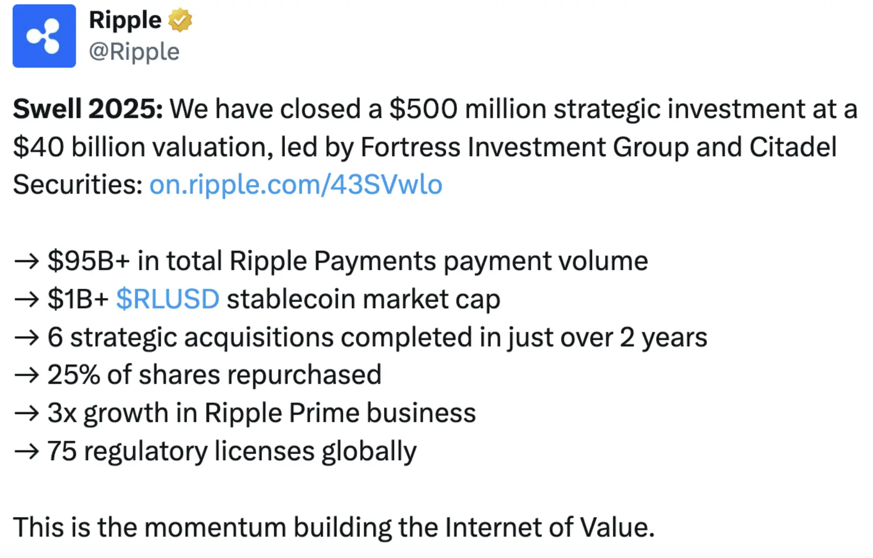 Ripple's statement | Source: X 