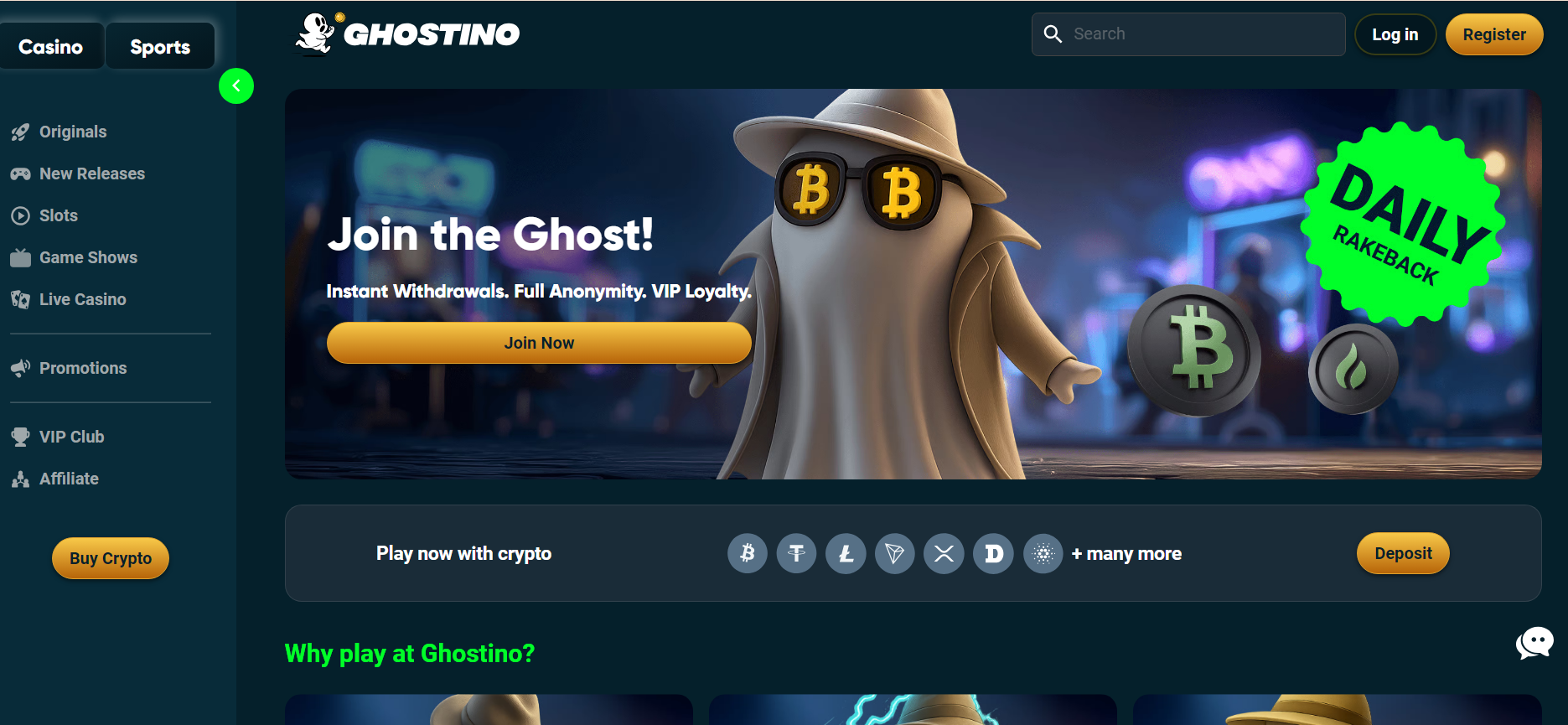 CCN.com ghostino casino review homepage screenshot